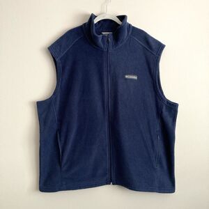 Columbia Blue Fleece Full Zip Vest Mens Size XXL Full Zip Gorpcore Outdoor
